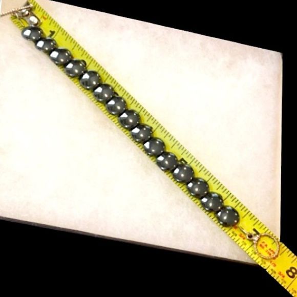 Genuine Hematite Sterling Silver 925 VTG Bracelet - Picture 9 of 9